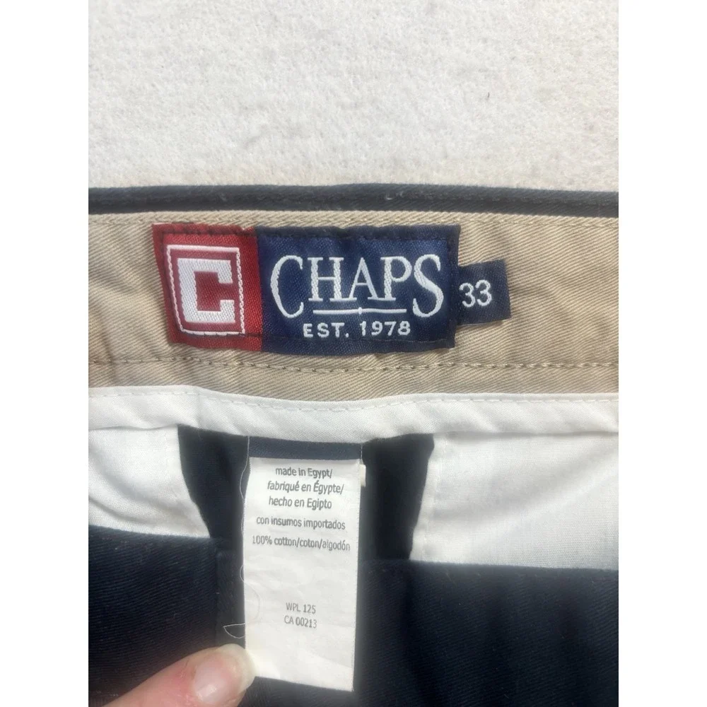 Chaps‎ Men's 31x7 Pleated Front 100% Cotton Chino Casual Shorts Navy Preppy